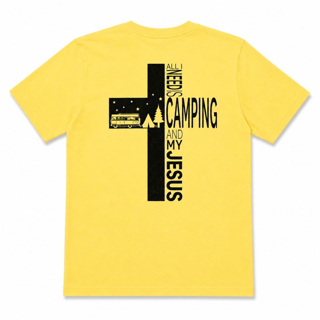 "All I Need is Camping and My Jesus" Short Sleeve T-Shirt